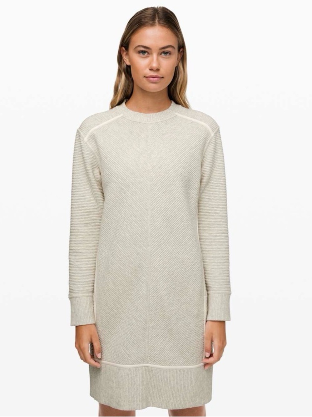 NWT lululemon “On Repeat” size 4 heathered light ivory Dress 2019